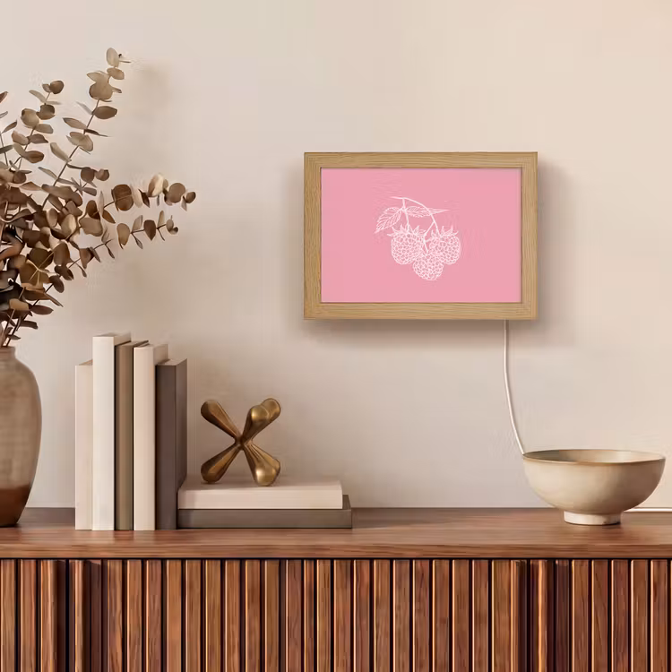 Lightbox - Wandlamp - Frambozen - Steel - Getekend - Roze — 4