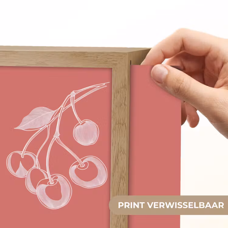 Lightbox - Wandlamp - Lijnillustratie - Kersen - Tak - Wit — 6