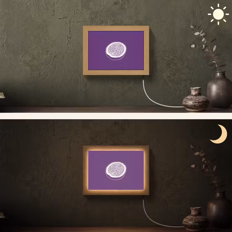 Lightbox - Wandlamp - Passievrucht - Zaadjes - Paars - Minimalistisch — 3