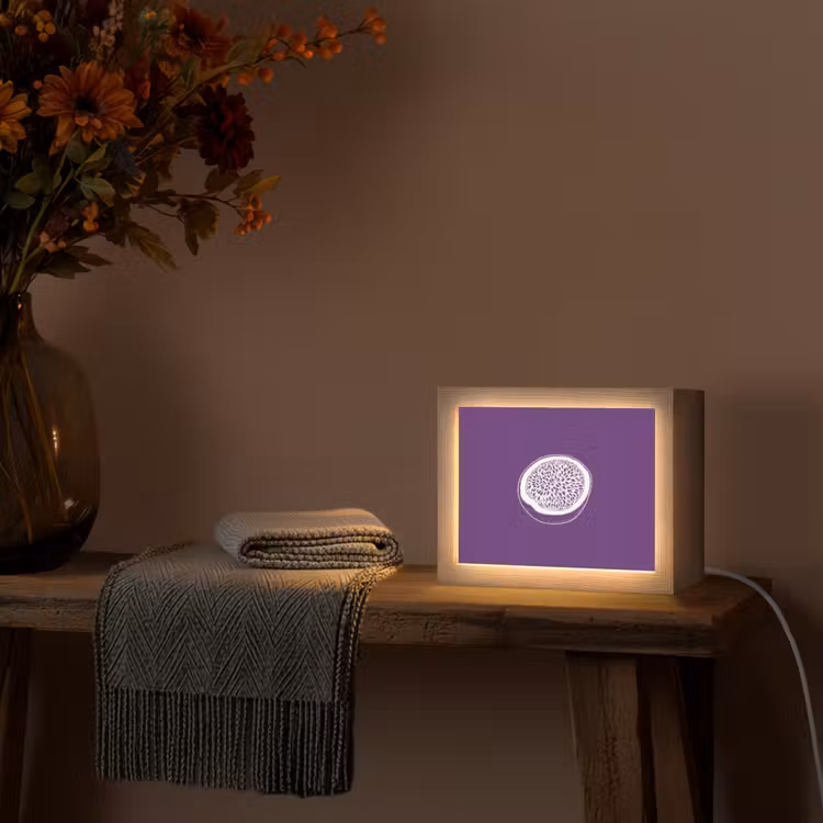 Lightbox - Wandlamp - Passievrucht - Zaadjes - Paars - Minimalistisch — 5