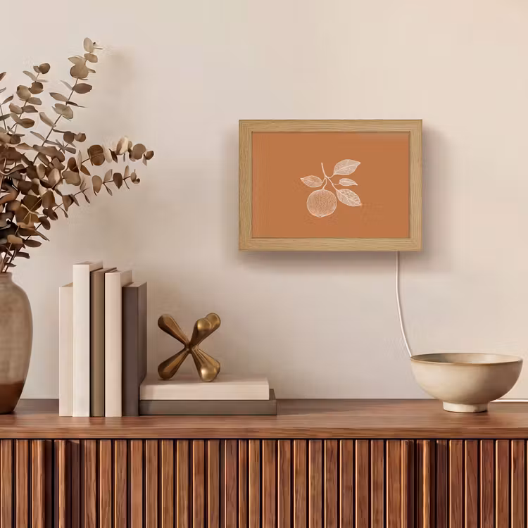 Lightbox - Wandlamp - Sinaasappel - Getekend - Bladeren - Bruin — 4