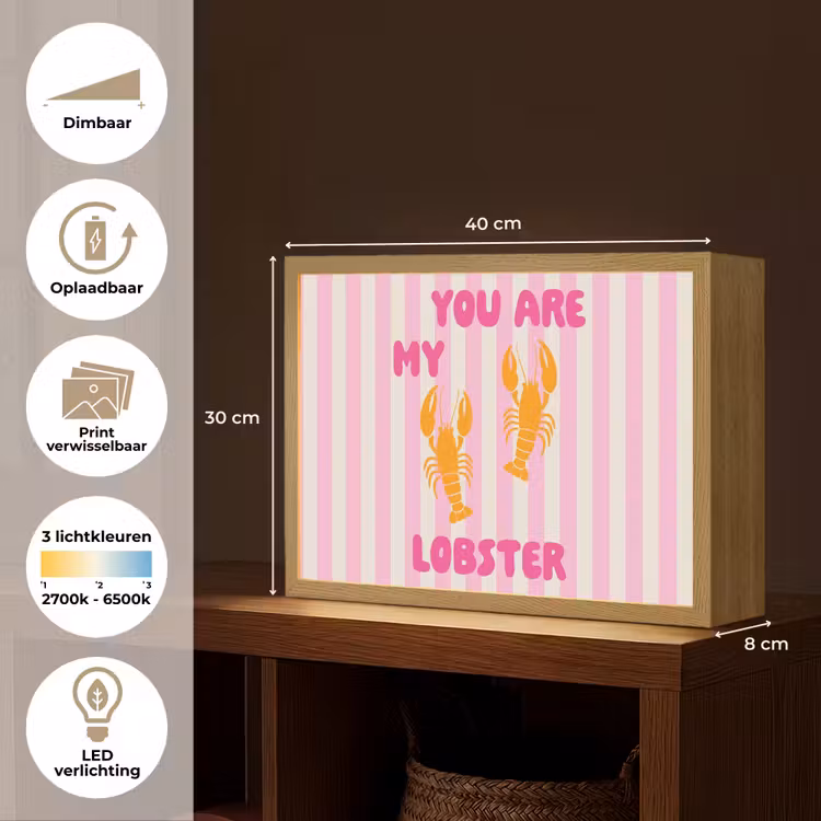 Lightbox - Wandlamp - Lobster - Love - Valentijn — 10