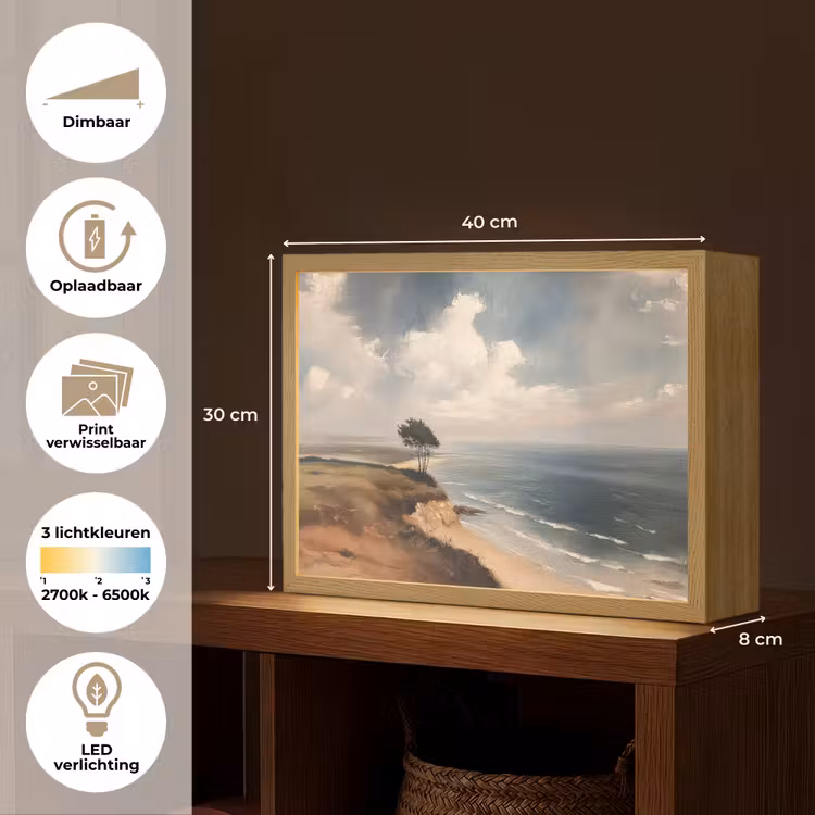 Lightbox - Wandlamp - Klif - Zee - Boom — 10