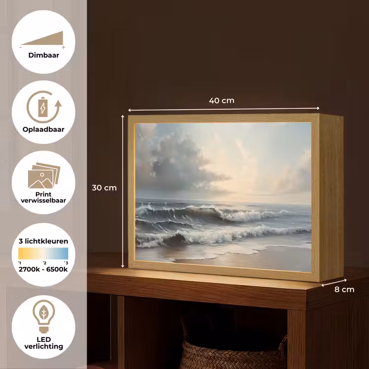 Lightbox - Wandlamp - Strand - Zee - Zonsondergang — 10