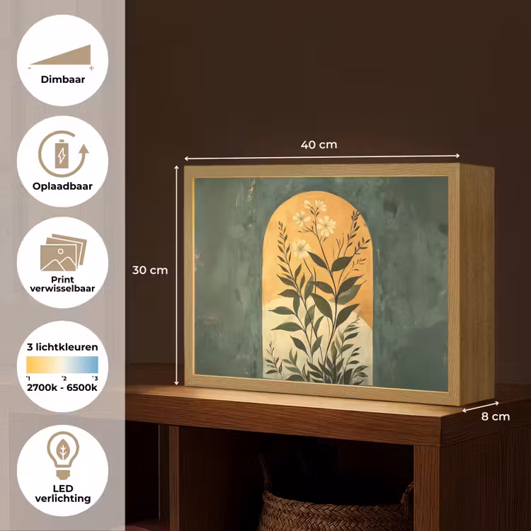 Lightbox - Wandlamp - Plant - Bloemen - Wit — 10