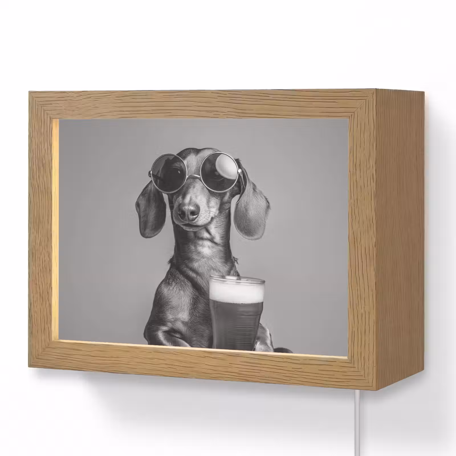 Lightbox - Wandlamp - Teckel - Bier - Glas - Bril — 1