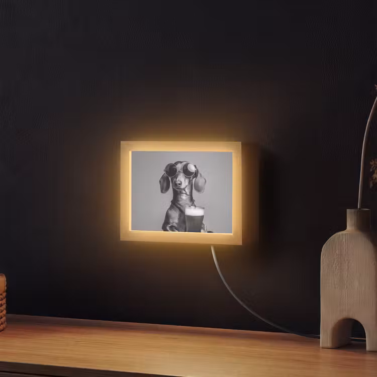 Lightbox - Wandlamp - Teckel - Bier - Glas - Bril — 2