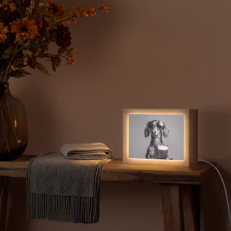 Lightbox - Wandlamp - Teckel - Bier - Glas - Bril — 5