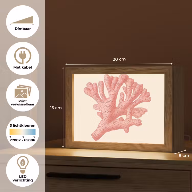 Lightbox - Wandlamp - Koraal - Stipjes - Roze — 9