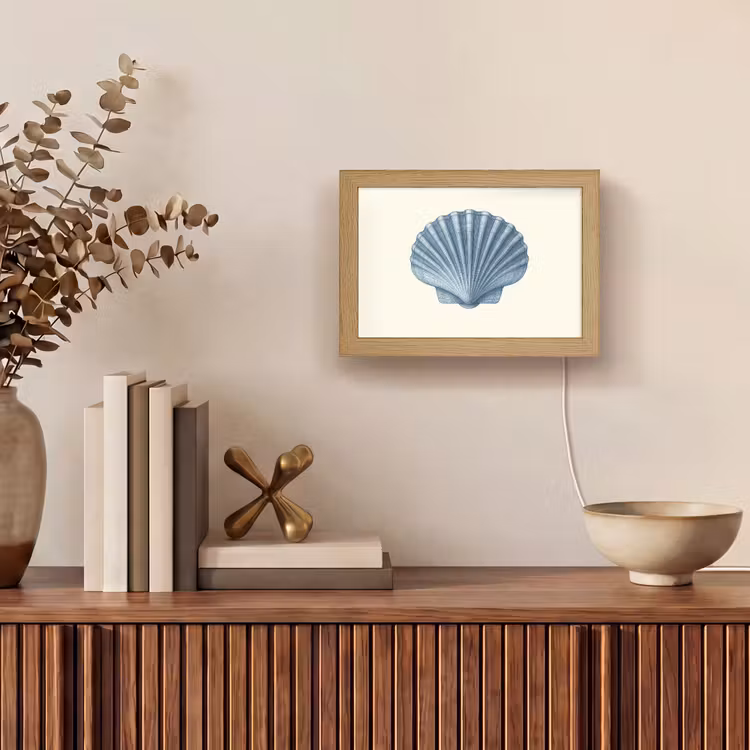 Lightbox - Wandlamp - Ribbels - Blauw - Schelp — 4