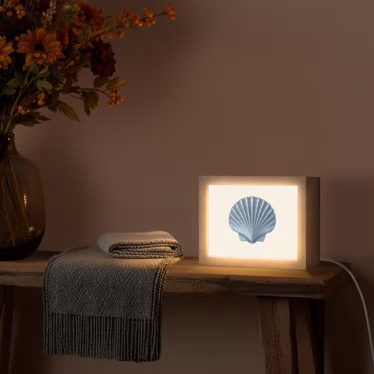 Lightbox - Wandlamp - Ribbels - Blauw - Schelp — 5