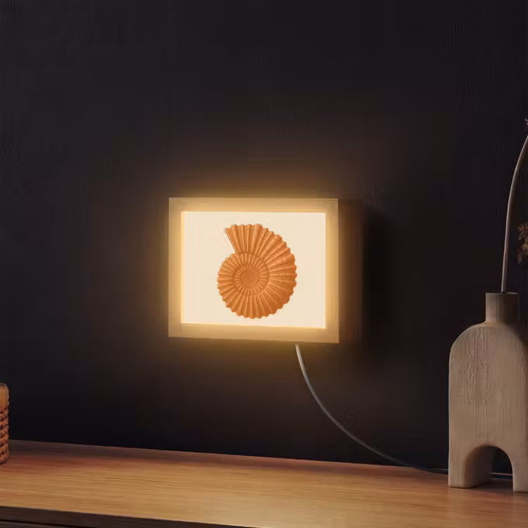 Lightbox - Wandlamp - Schelp - Oranje - Ribbels — 2