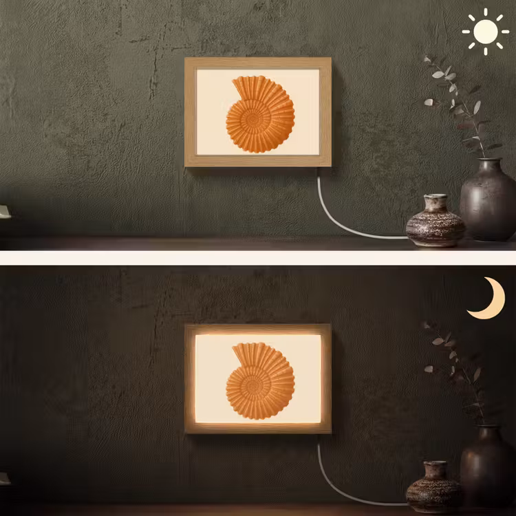Lightbox - Wandlamp - Schelp - Oranje - Ribbels — 3
