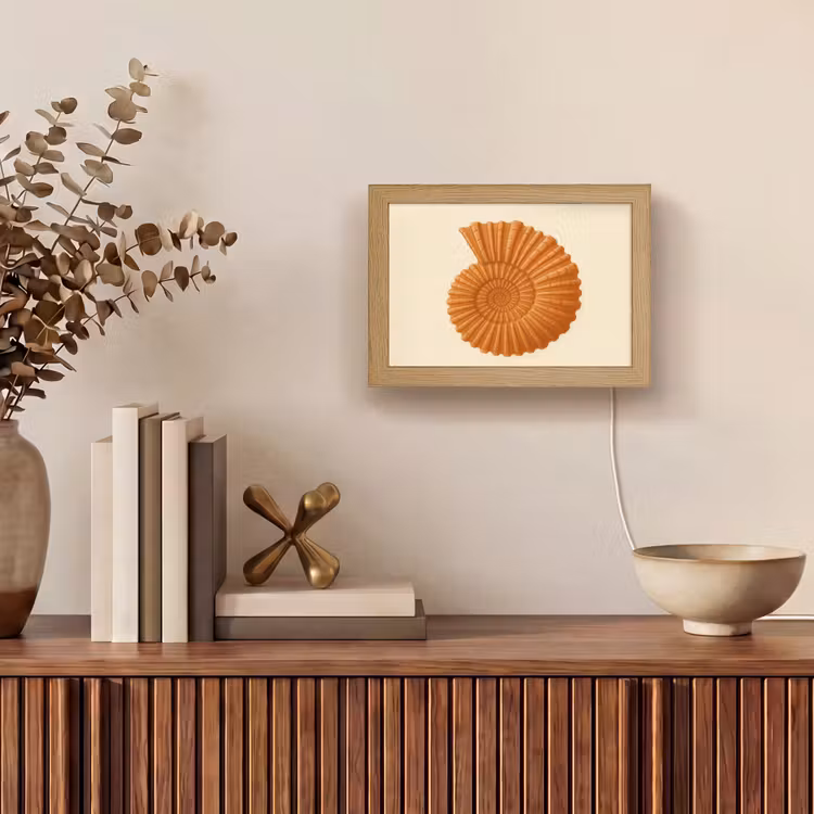 Lightbox - Wandlamp - Schelp - Oranje - Ribbels — 4