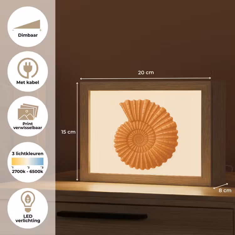 Lightbox - Wandlamp - Schelp - Oranje - Ribbels — 9
