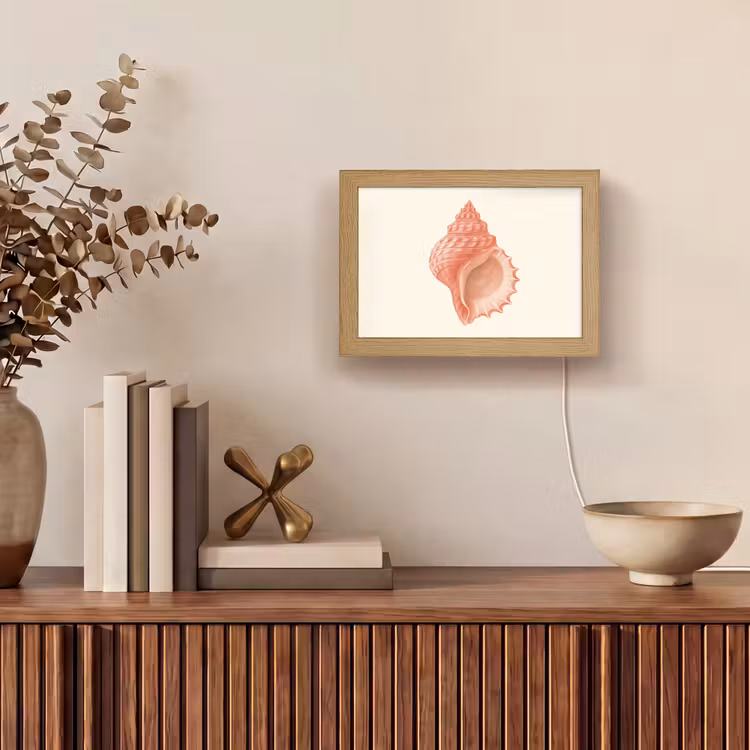 Lightbox - Wandlamp - Schelp - Roze - Structuur — 4
