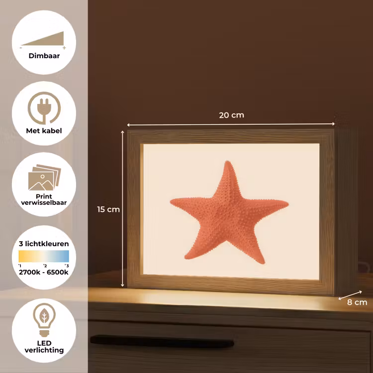 Lightbox - Wandlamp - Zeester - Bobbels - Rood — 9