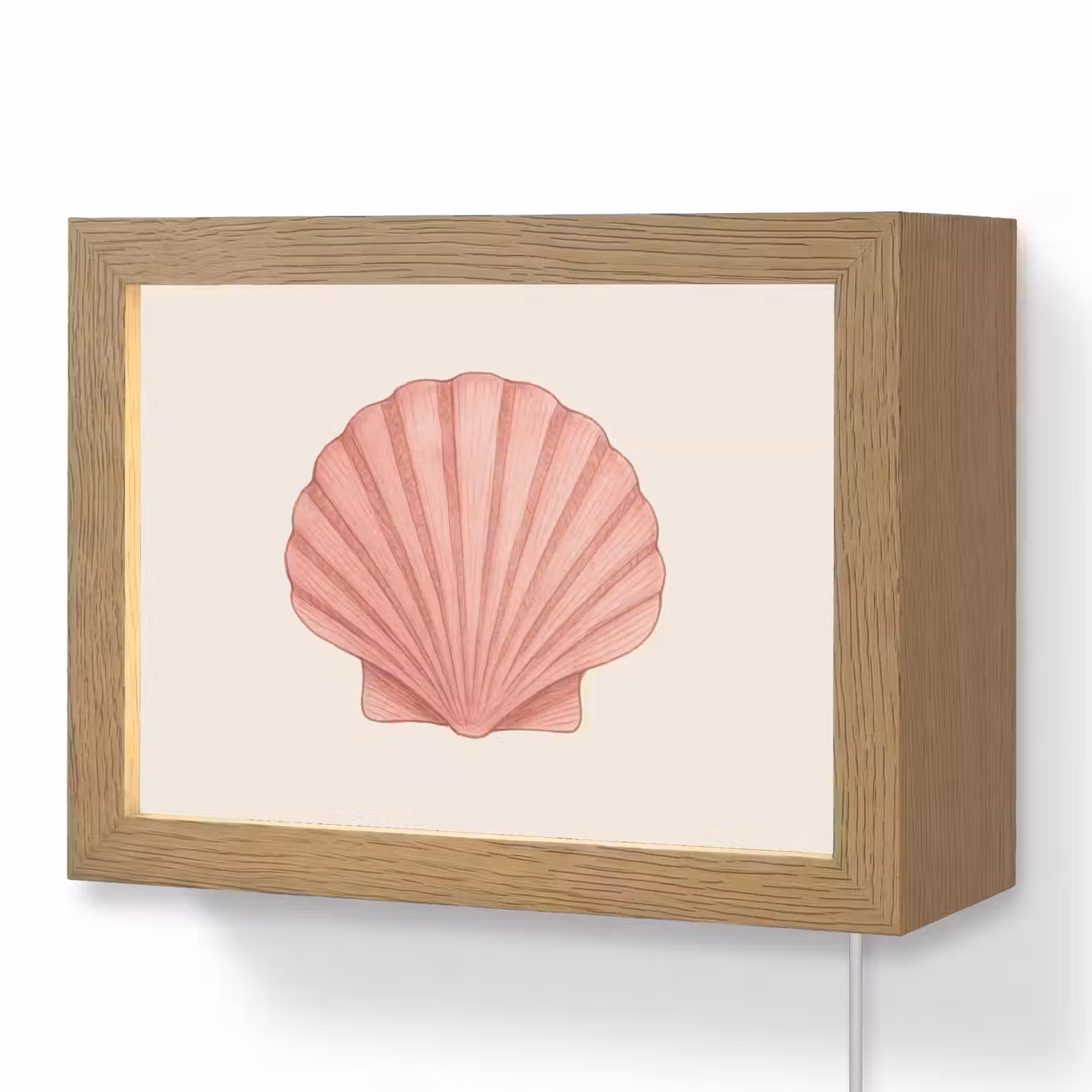 Lightbox - Wandlamp - Schelp - Roze - Ribbels — 1