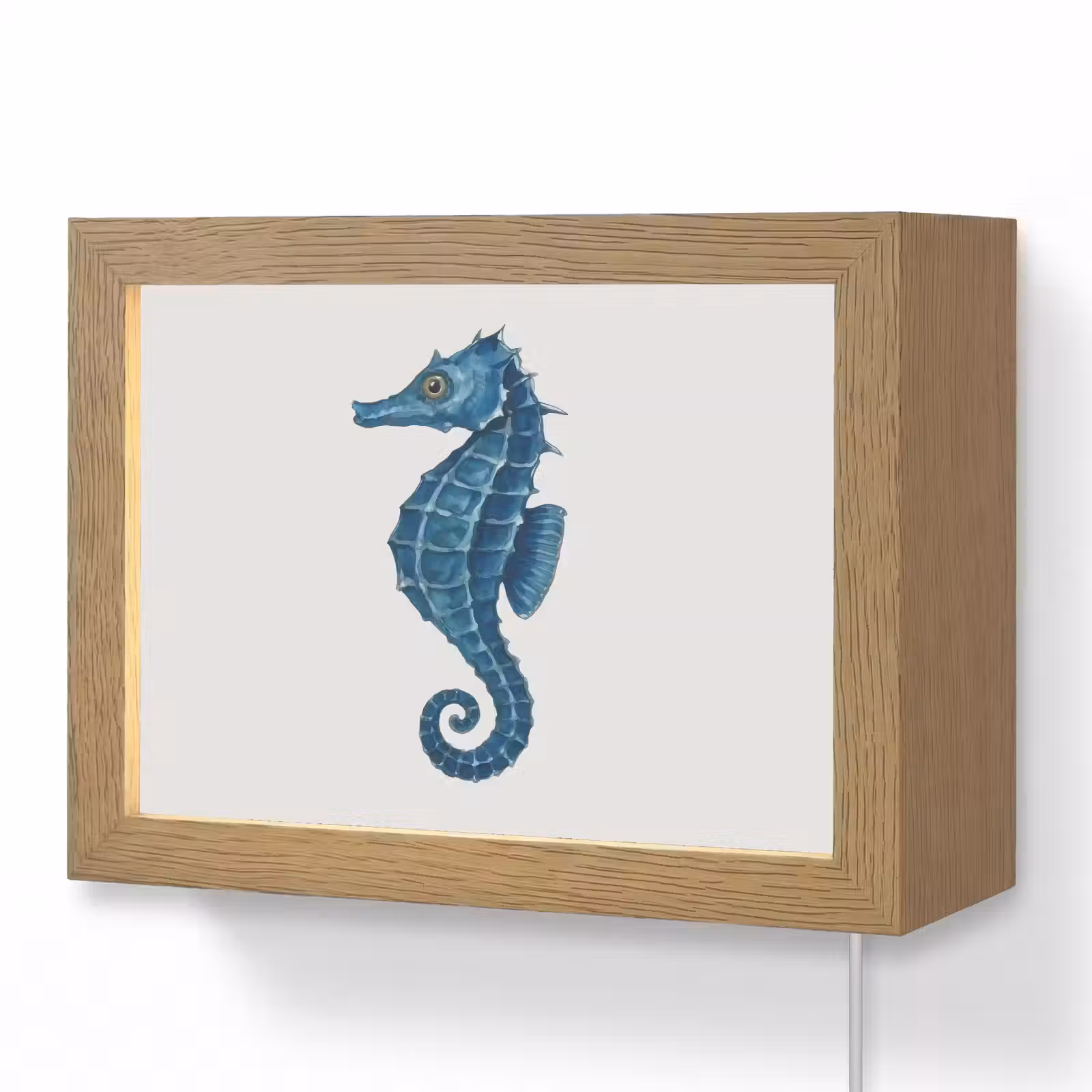 Lightbox - Wandlamp - Zeepaardje - Staart - Blauw — 1