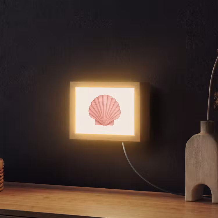 Lightbox - Wandlamp - Schelp - Roze - Ribbels — 2