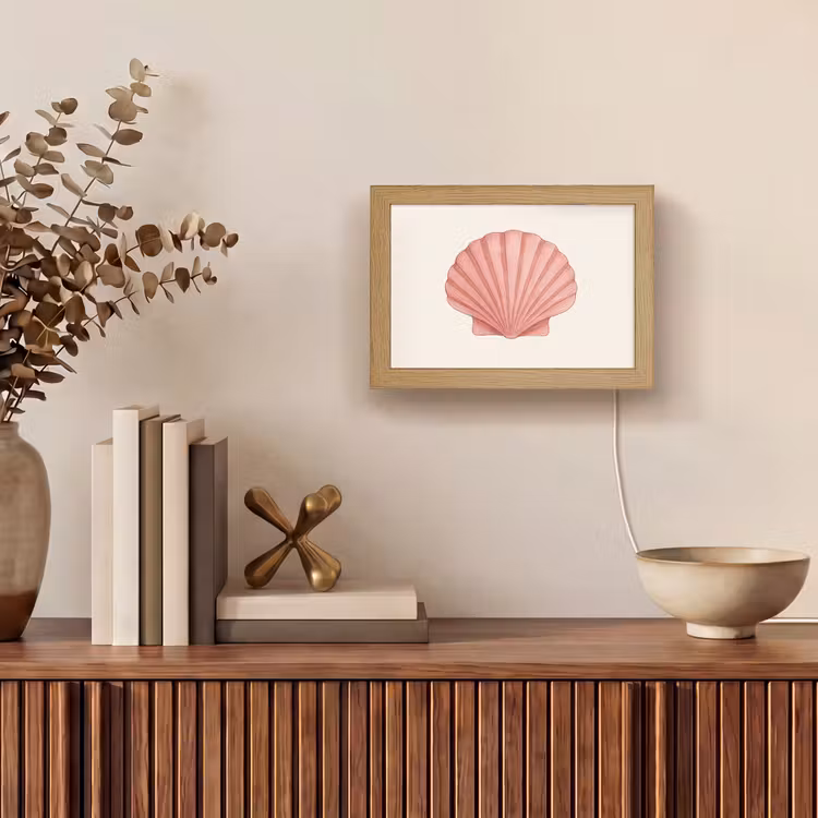 Lightbox - Wandlamp - Schelp - Roze - Ribbels — 4