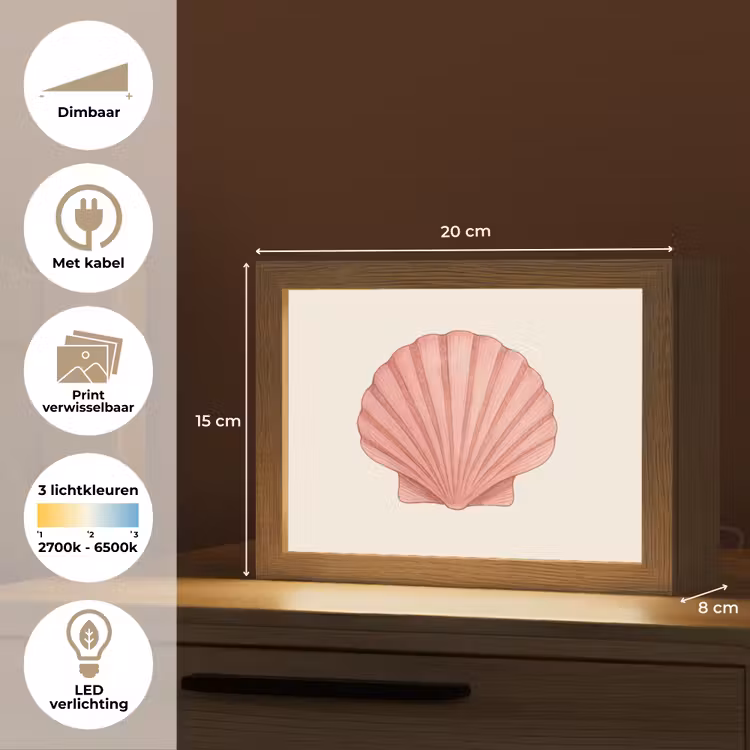 Lightbox - Wandlamp - Schelp - Roze - Ribbels — 9
