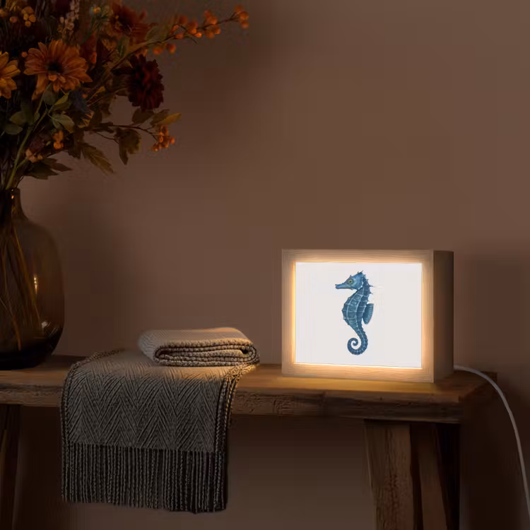 Lightbox - Wandlamp - Zeepaardje - Staart - Blauw — 5