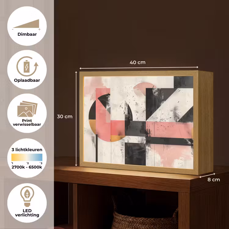Lightbox - Wandlamp - Roze - Abstract - Aesthetic - Modern - Vormen — 10
