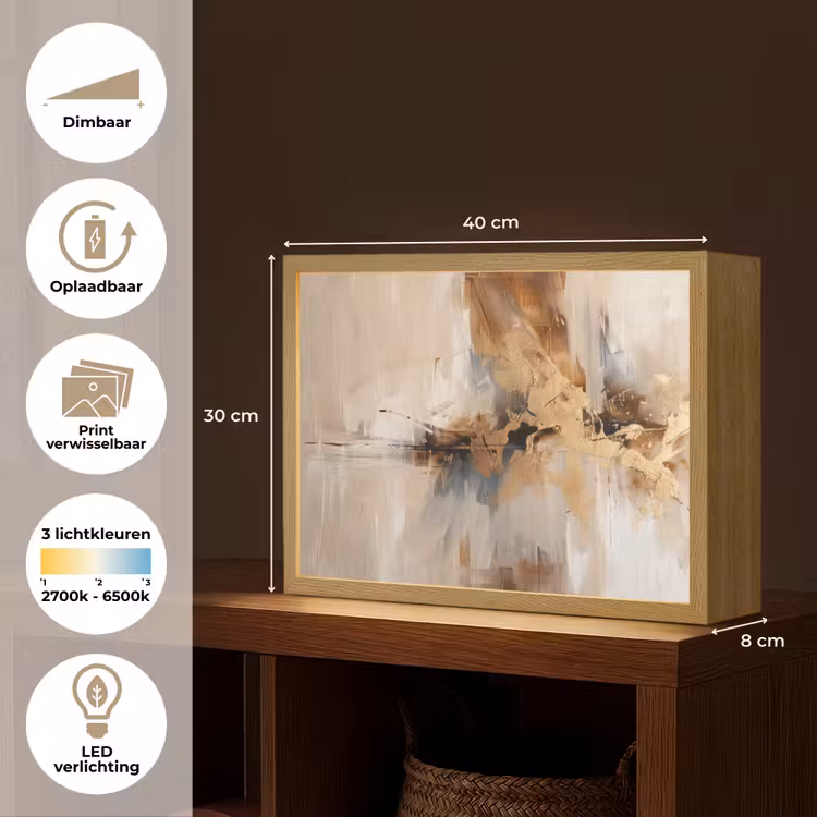 Lightbox - Wandlamp - Modern - Bruin - Abstract - Beige — 10