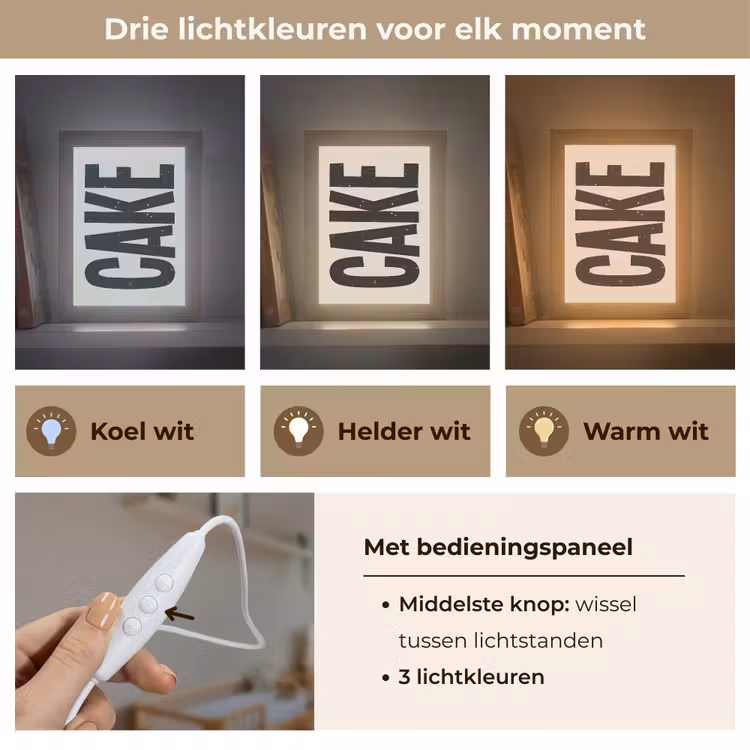 Lightbox - Wandlamp - Beige - Japandi - Cake - Decoratie — 7