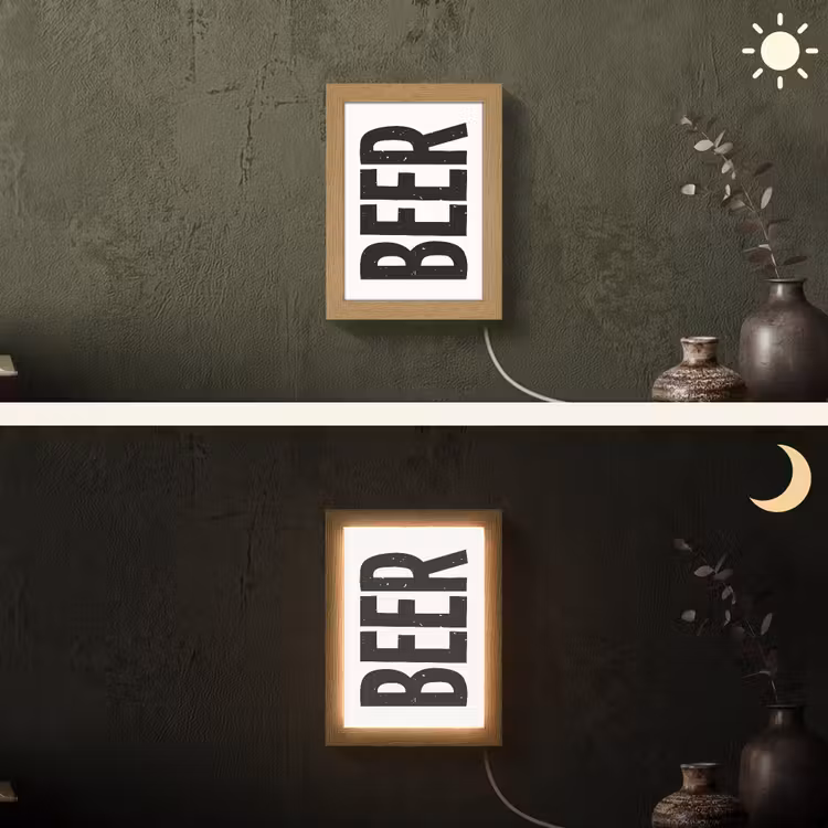 Lightbox - Wandlamp - Bier - Japandi - Decoratie - Zwart — 3