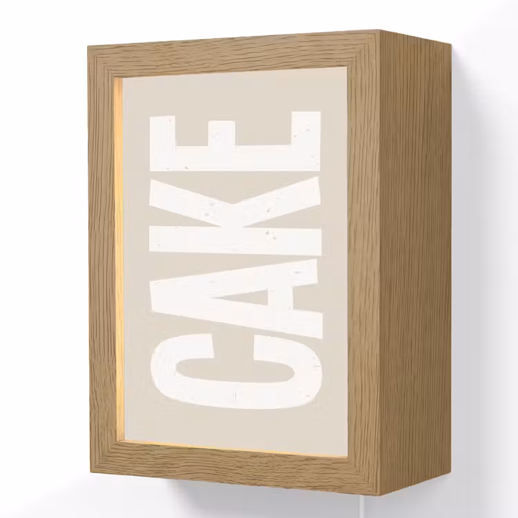 Lightbox - Wandlamp - Cake - Woord - Japandi - Wit — 1