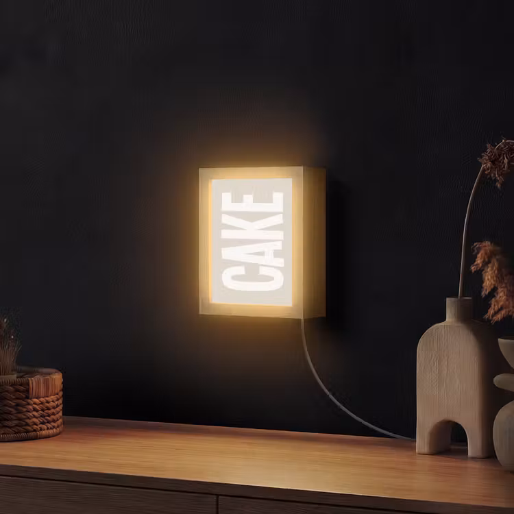Lightbox - Wandlamp - Cake - Woord - Japandi - Wit — 2