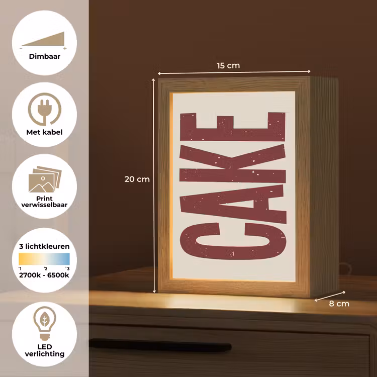Lightbox - Wandlamp - Red - Cake - Decoratie - Eten — 9