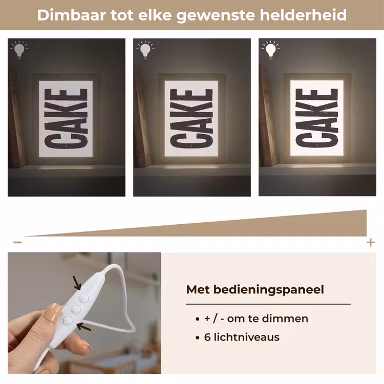 Lightbox - Wandlamp - Zwart - Cake - Eten - Decoratie — 8