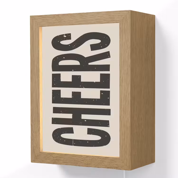 Lightbox - Wandlamp - Cheers - Japandi - Zwart - Letters — 1