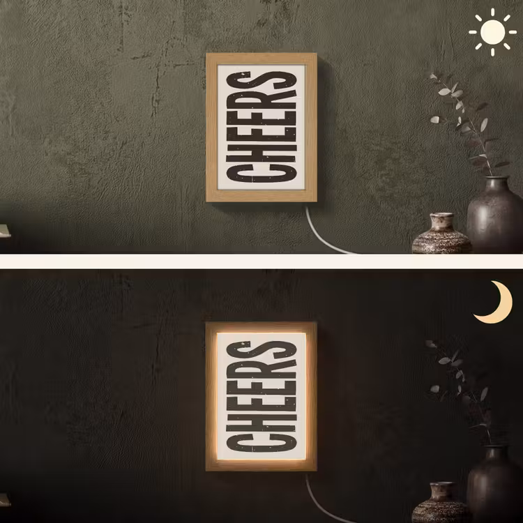 Lightbox - Wandlamp - Cheers - Japandi - Zwart - Letters — 3
