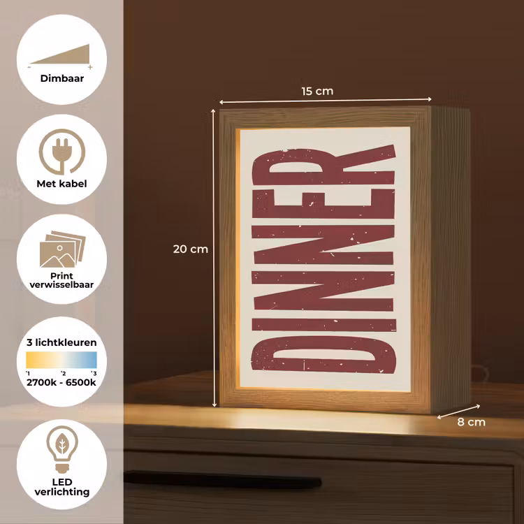 Lightbox - Wandlamp - Eten - Decoratie - Rood - Vintage — 9