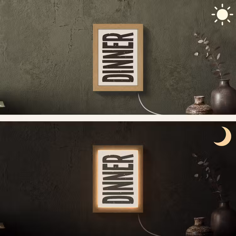 Lightbox - Wandlamp - Eten - Vintage - Retro - Japandi — 3