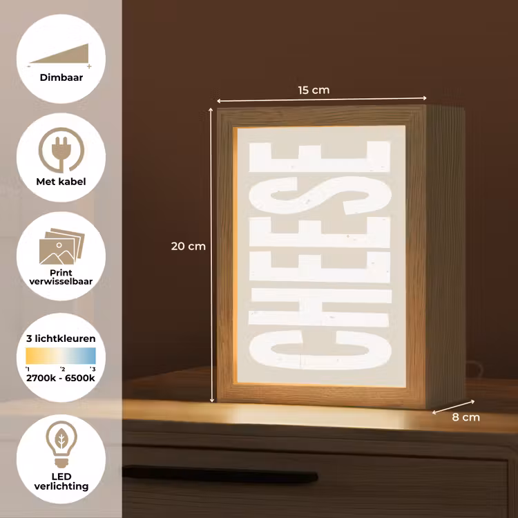 Lightbox - Wandlamp - Food - Japandi - Cheese - Decoratie — 9