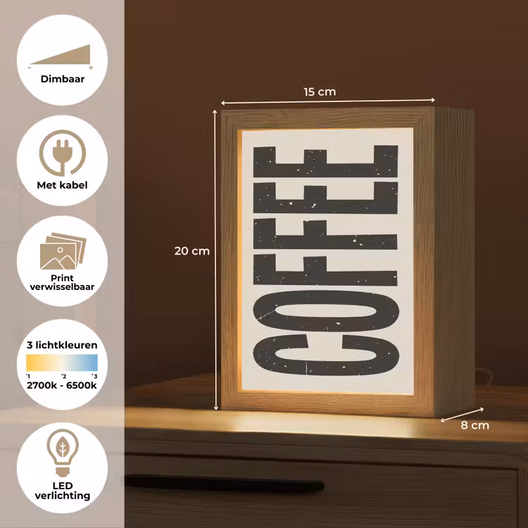 Lightbox - Wandlamp - Japandi - Koffie - Decoratie - Vintage — 9