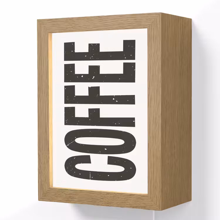 Lightbox - Wandlamp - Koffie - Decoratie - Japandi - Vintage — 1