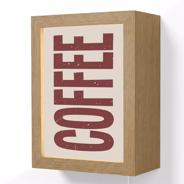 Lightbox - Wandlamp - Koffie -Japandi - Rood - Vintage — 1