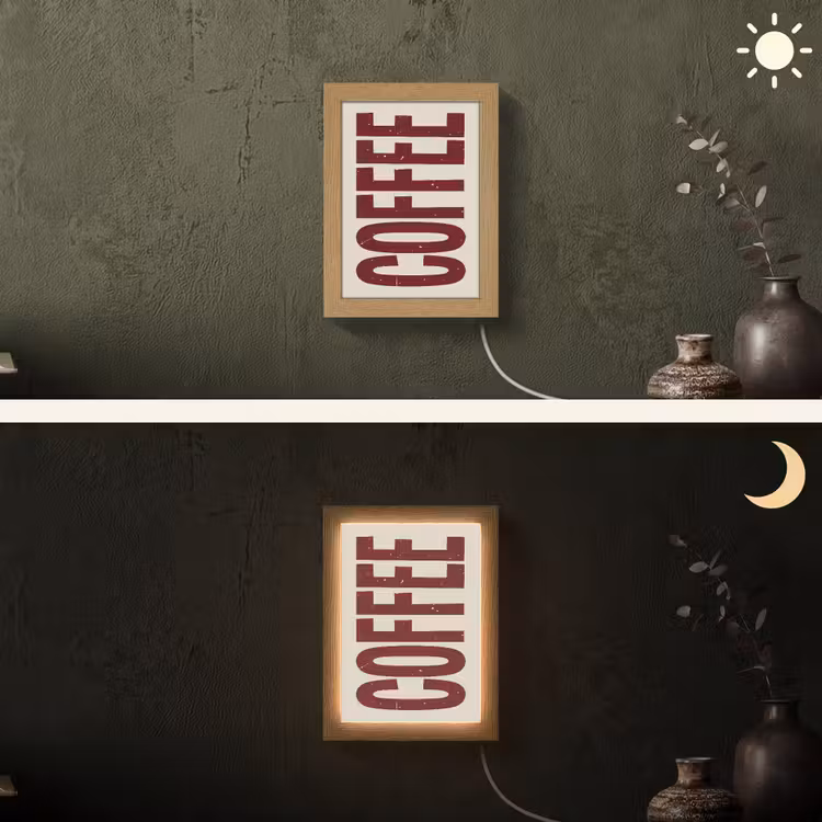 Lightbox - Wandlamp - Koffie -Japandi - Rood - Vintage — 3