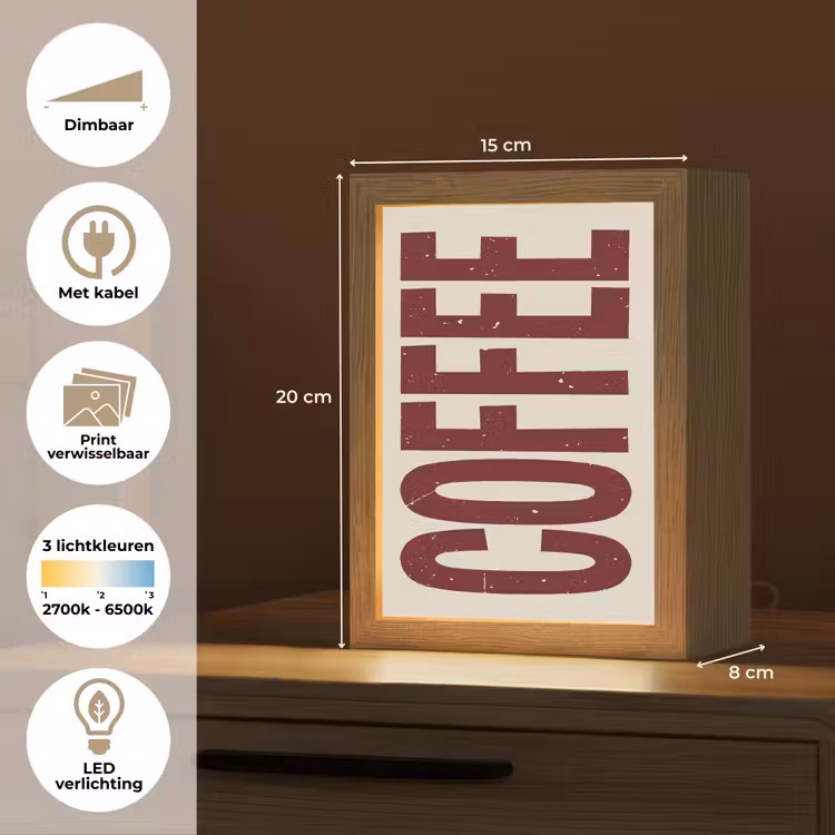 Lightbox - Wandlamp - Koffie -Japandi - Rood - Vintage — 9