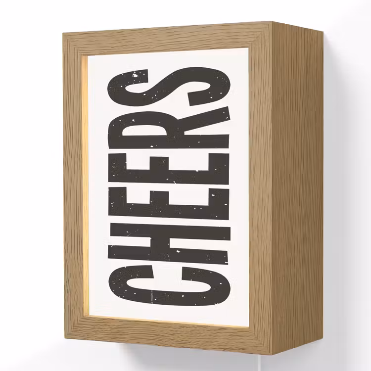Lightbox - Wandlamp - Retro - Cheers - Zwart - Decoratie — 1