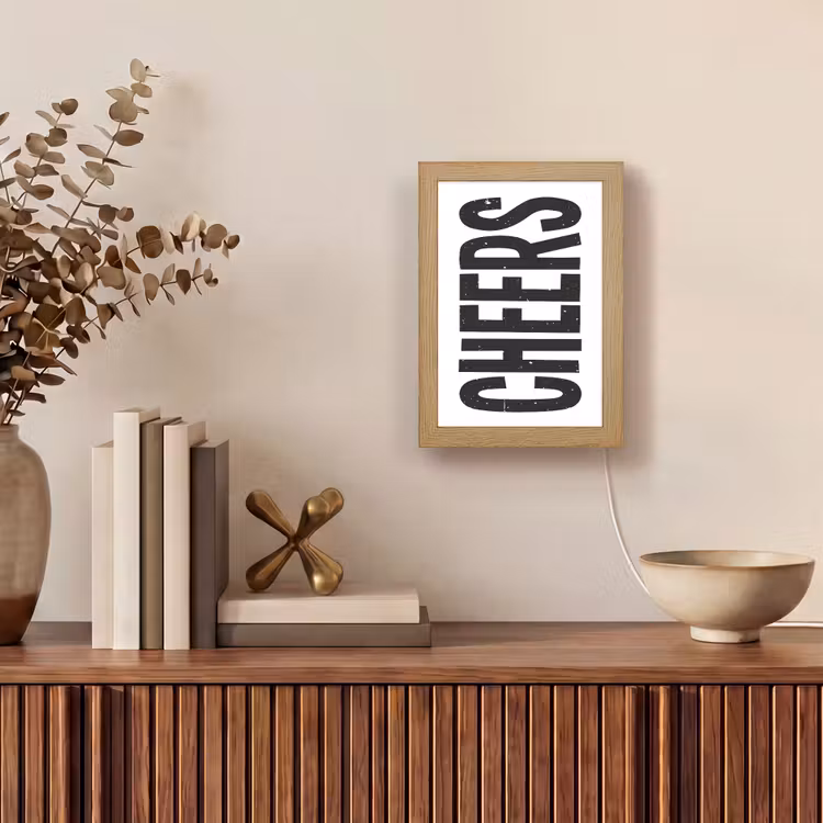 Lightbox - Wandlamp - Retro - Cheers - Zwart - Decoratie — 4