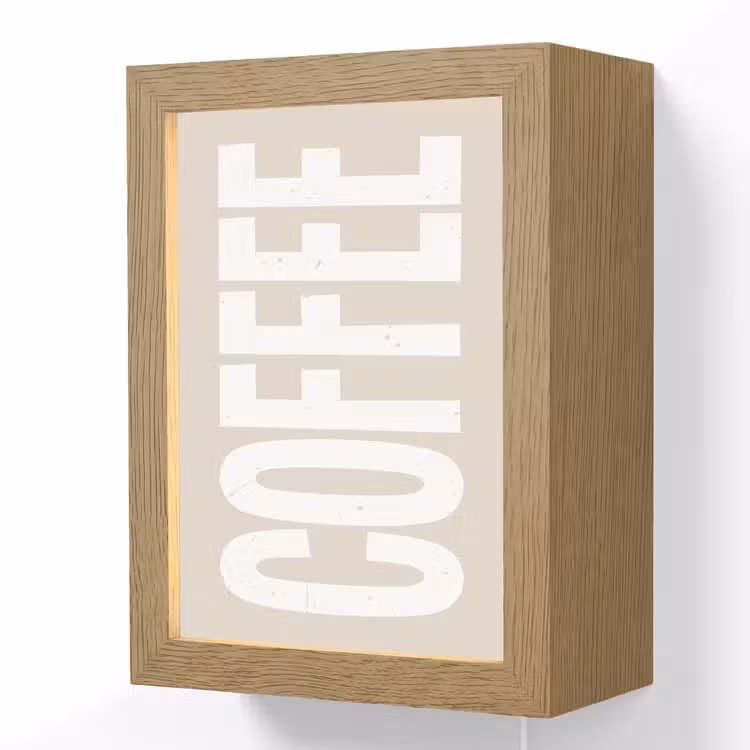 Lightbox - Wandlamp - Wit - Koffie - Vintage - Decoratie — 1