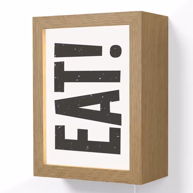 Lightbox - Wandlamp - Decoratie - Eten - Zwart - Wit — 1