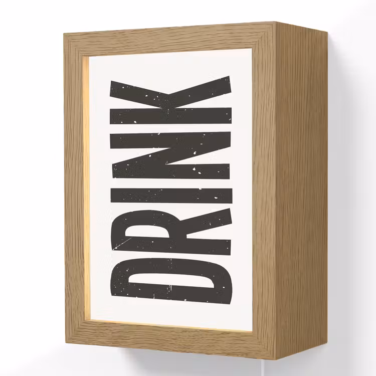 Lightbox - Wandlamp - Drink - Zwart - Wit - Decoratie — 1